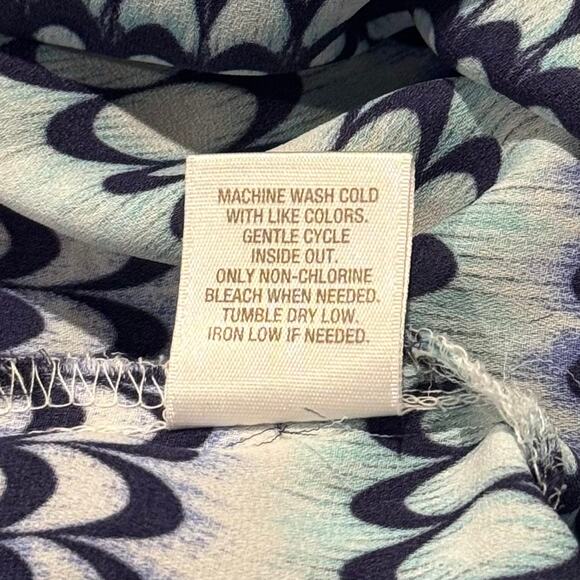 Roz & Ali Top Popover Boho Coastal Nautical Resort Summer Abstract Art Blue 3X - Picture 5 of 6